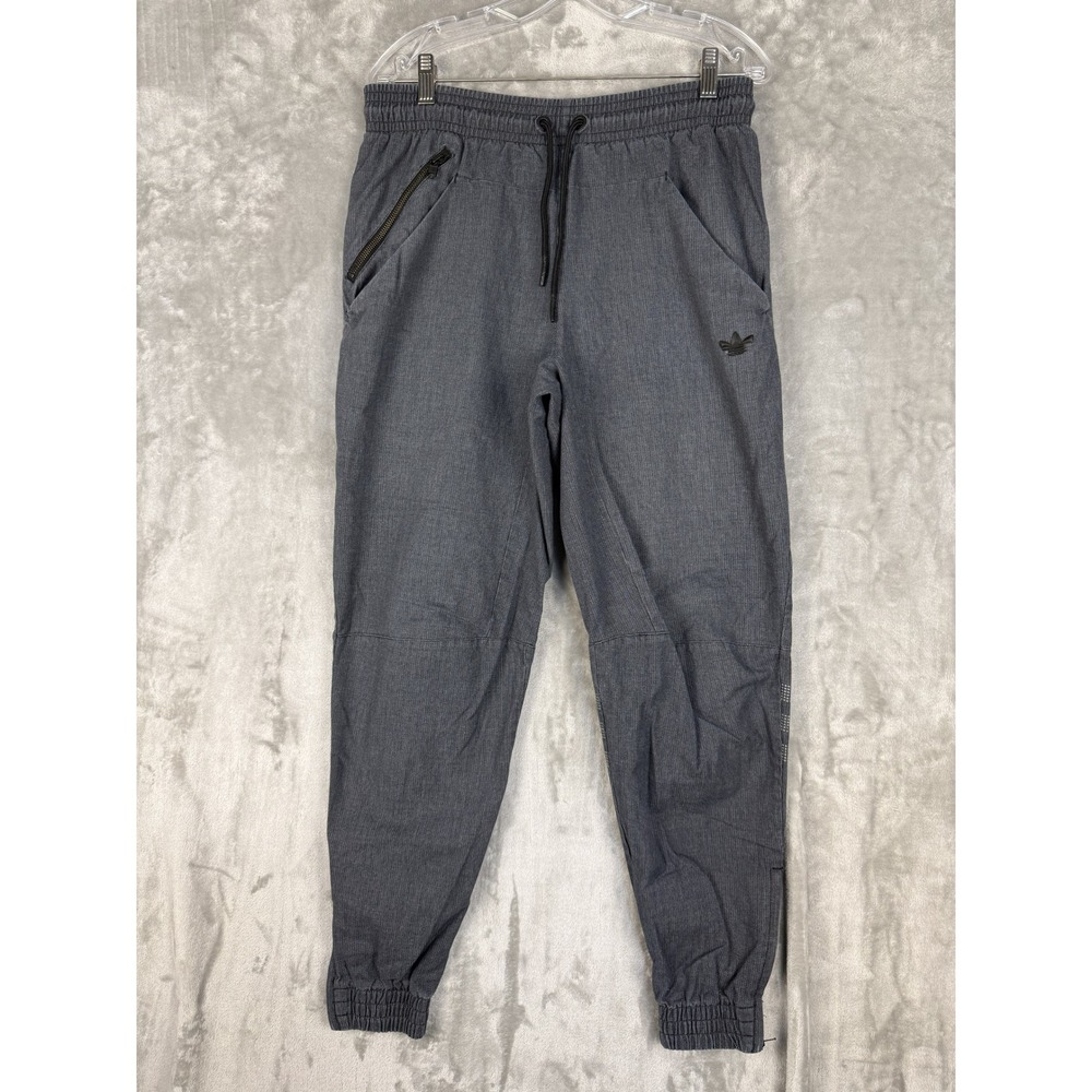 Adidas Men's Jogger Pants Charcoal Grey Drawstring Elastic Waist Logo Size M